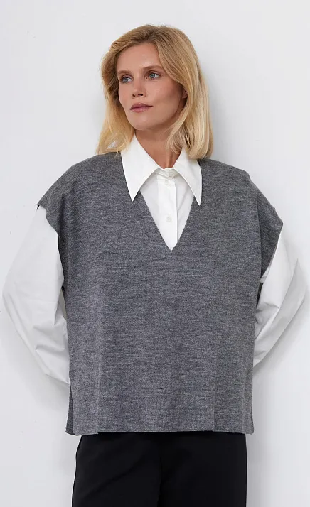 GRIOL. Жилет жен. 380045К.33303.7600M Серый GRIOL GRIOL. Жилет жен. 380045К.33303.7600M Серый