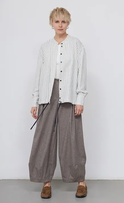 Рубашка oversize в полоску GRIOL Рубашка oversize в полоску GRIOL